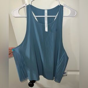 lululemon athletica dark blue side pleats tennis tank